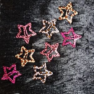✨️ FREE ✨️ Add-on - Leopard Print Star Hair Clips
